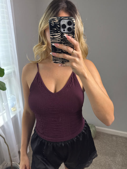 Everyday Lace Cami (Raisin)