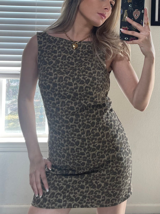 Spotted Denim Mini Dress